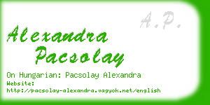 alexandra pacsolay business card